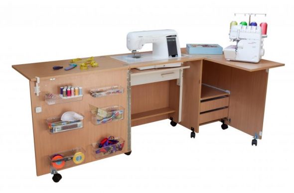 Sewing table for storage and use