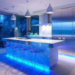 Dekoracyjna kuchnia z oświetleniem LED