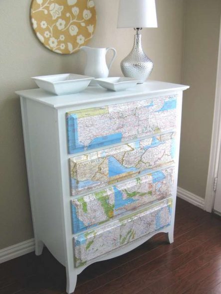 chest decoupage by geographic maps