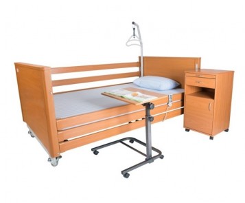 wooden medical bed