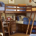 Wooden children's two-level bed from the massif