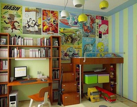 Interior design room para sa isang teenager boy