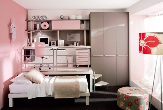 Design a small bedroom for a girl