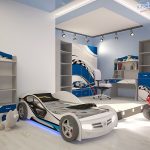 Room for a teenager with a car bed