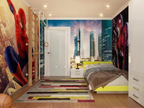 Room for a teenager with your favorite hero Spiderman