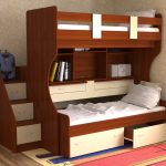 Beautiful and functional loft bed with extra drawers and a berth