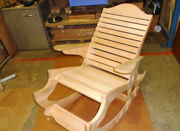 Rocking chair from solid beech