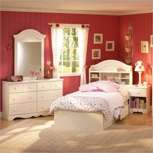 nursery bed for girls with storage boxes