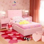 Bed with a soft headboard for the princess