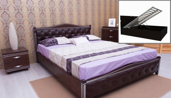 Krevet s mekim naslonom i mehanizmom za podizanje
