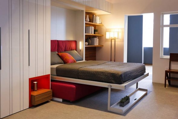 Bed-wardrobe for a small apartment