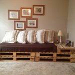 Transforming bed for a drawing room from pallets