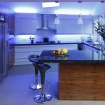 LED lighting in the kitchen area