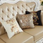 Luxury sofa na may pillow decoration