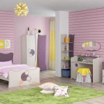 Bir yatak odası ile bir kız için sevimli oda Amelia set