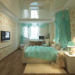 Mint pastel in the interior of the bedroom