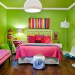 Saturated green with beautiful elements in the girl's room