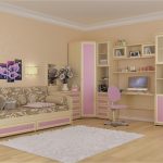 Jemný design pokoj pro dívky
