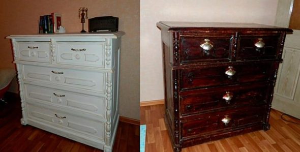 update the old chest of drawers with your own hands