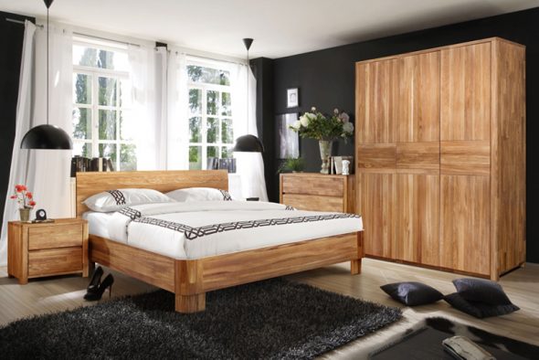 غرفة النوم الأصلية من الخشب الصلب