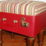 Original soft ottoman from the suitcase