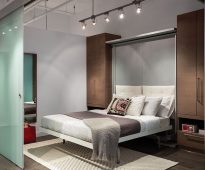 Excellent zoning for a bedroom with furniture transformer