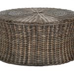 wicker furniture made of artificial rattan pouf