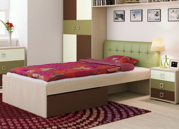 Тийнейджърско легло с мека табла