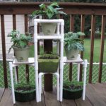 Plastic pipe flower stand