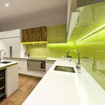 Green lighting in the kitchen
