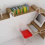 Shelf, smoothly turning into a computer desk