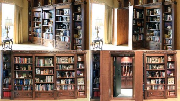 Tajne drzwi z biblioteki do zbrojowni