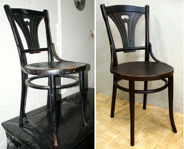 Viyana sandalyesinin restorasyonu örneği