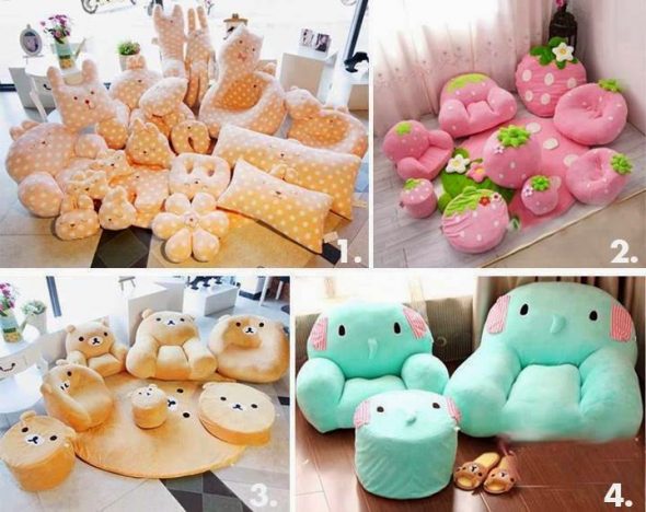 A variety of soft handmade pillows