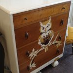drawing owls on the old dresser