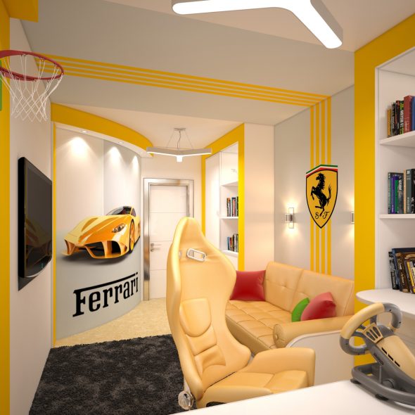 Çocuk Ferrari için akıllı oda