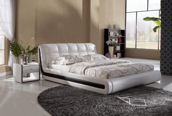 Unusual shapes and colors for the bed with a soft back