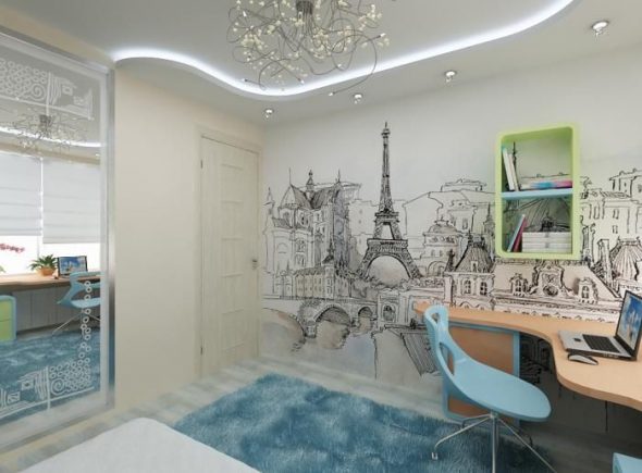 Sovrum för en tonåring Paris