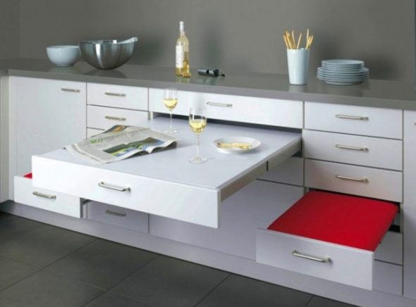 Comfortable floor cabinets in the interior