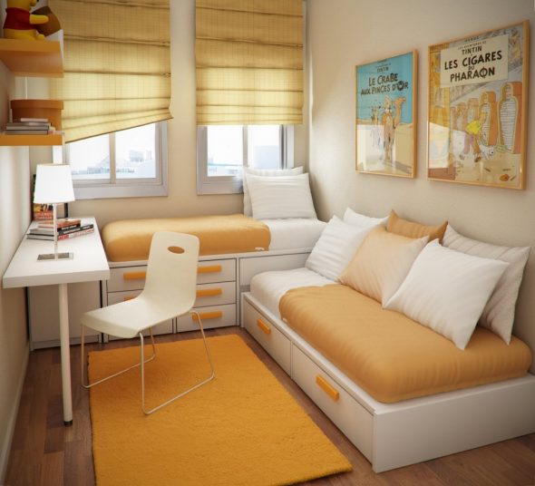 Cozy little room in beige tones