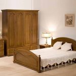 Cozy bedroom with oak furniture