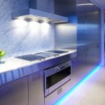 The option of the combined lighting in the kitchen
