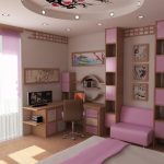 Japanese Sakura in the design of the bedroom for the girl