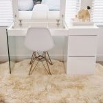 dressing table on a fur carpet