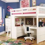 White wooden loft bed for a teenager