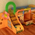 Safe baby bed with cartoon characters