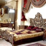 Maroon royal bedroom