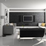 Černá a šedá v moderním obývacím pokoji