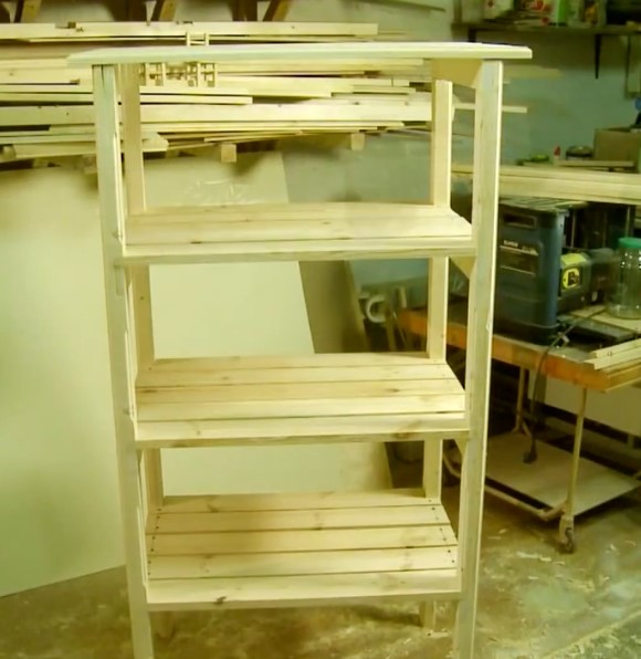 wooden shelving ready