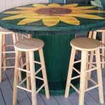 Wooden table Sunflower